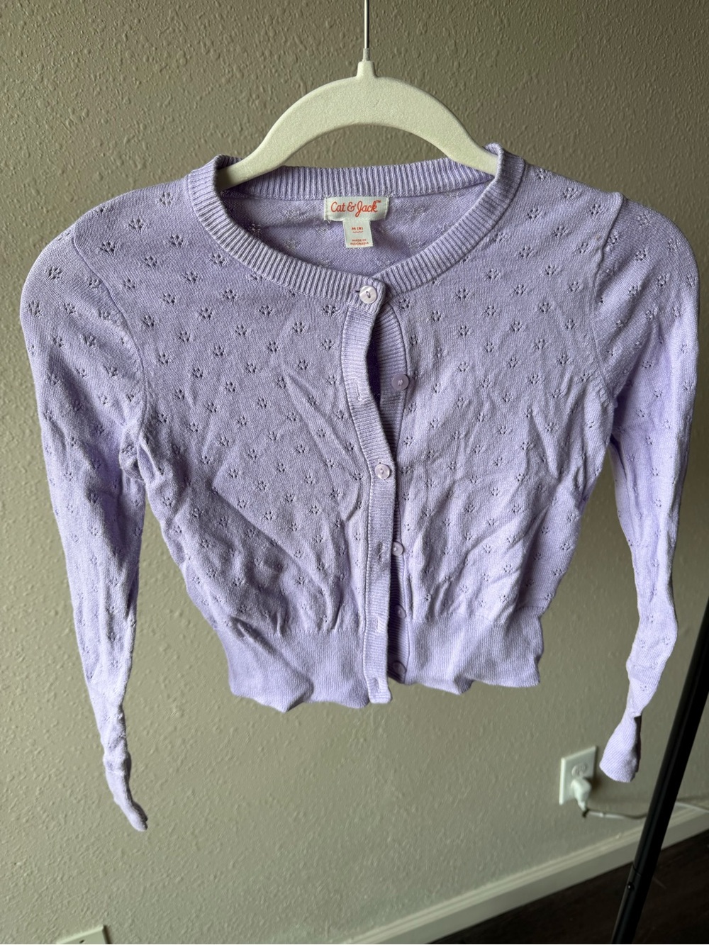 Cat & Jack Lilac Pointelle Cardigan and Dress Set